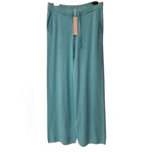 One Grey Day Bianca Cropped knit Pant Aqua blue size Large